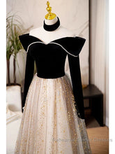A-Line Semi Formal Prom Dresses Sparkle & Shine Dress Engagement Floor Length Long Sleeve Sweetheart Tulle With Sequin